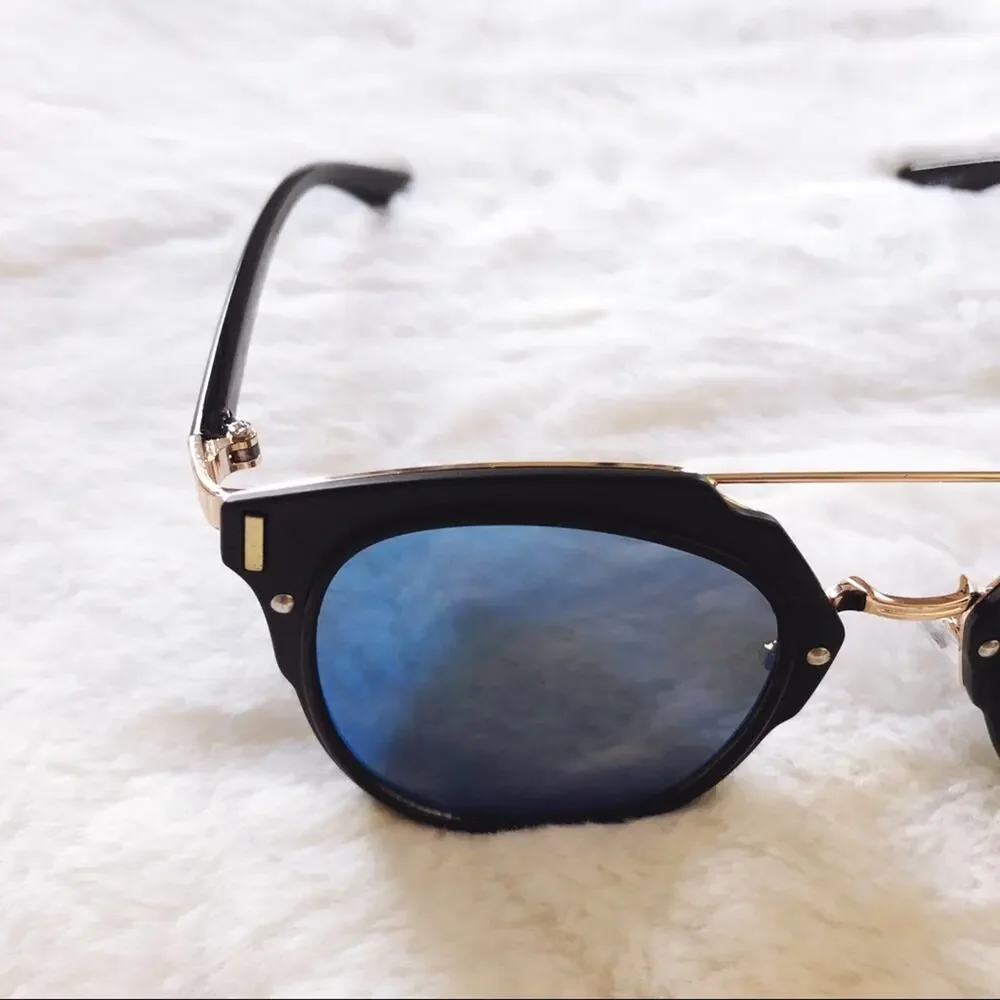 Taylor Blue & Black Brow Bar Sunglasses
